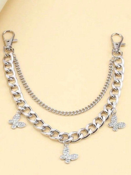 Accessories - Silver Double Chain Butterfly Charm for Bags NWT